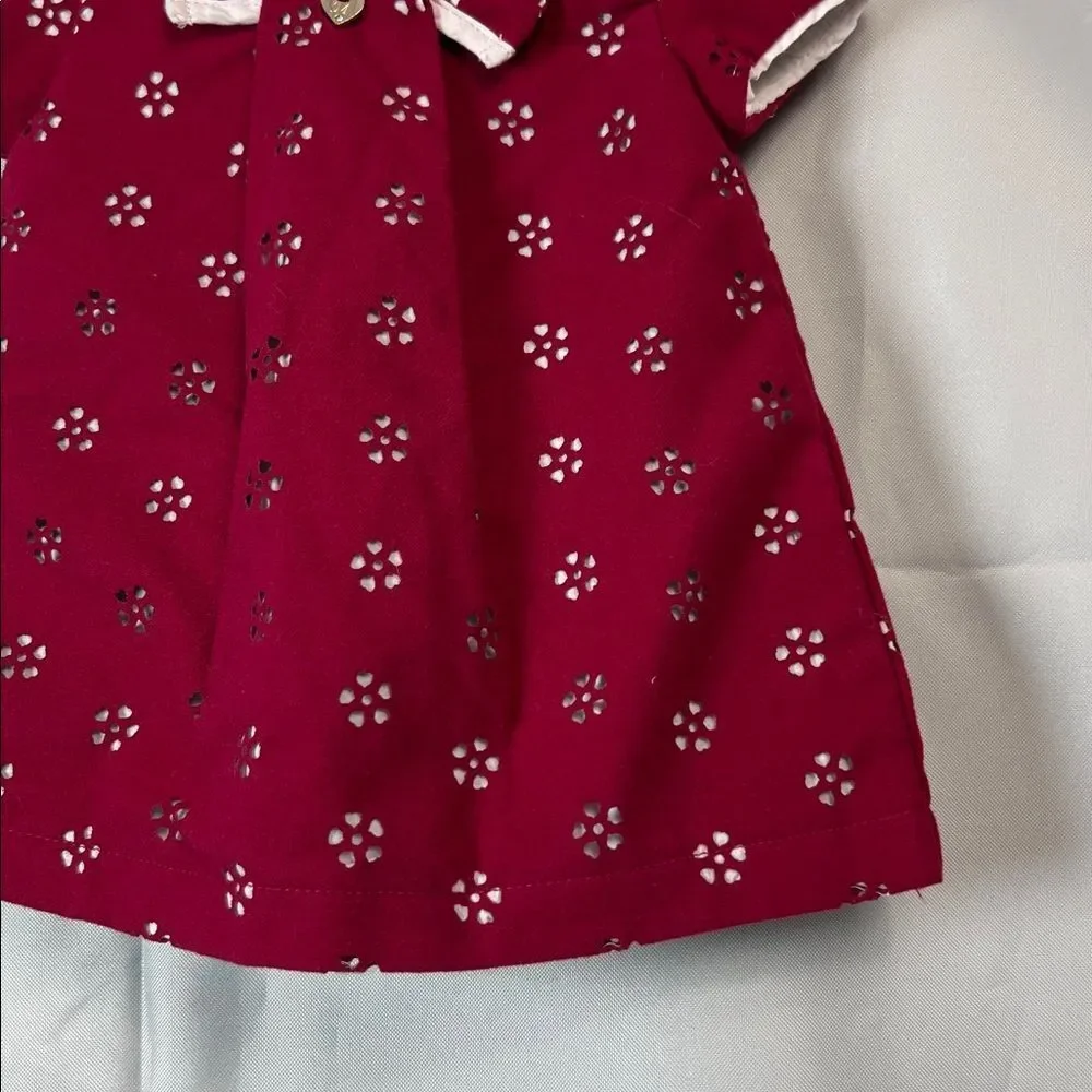 Mayoral Burgundy short sleeve floral cutout dress size 3 months